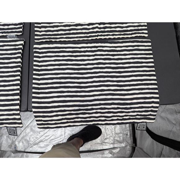 Droll Designs Quilted Placemats Set of 4 Yellow Floral Black Stripe 100% Cotton - Picture 12 of 12